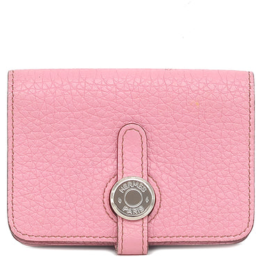 エルメス HERMES ドゴン カードケース ピンク トリヨンクレマンス コインケース シルバー金具 ミニ財布