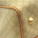 セリーヌ CELINE マカダム柄 ボストンバッグ ベージュ レザー PVC ボストンバッグ ゴールド金具 ハンドバッグ