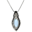 ノンブランド NON BRAND アクアマリン 0.70ct ダイヤ ペンダント プラチナシルバーXホワイトゴールド Pt900 アクアマリン ダイヤモンド K14WG(チェーン) ネックレス ブルー 青 マーキスカット