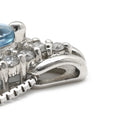 ノンブランド NON BRAND アクアマリン 0.70ct ダイヤ ペンダント プラチナシルバーXホワイトゴールド Pt900 アクアマリン ダイヤモンド K14WG(チェーン) ネックレス ブルー 青 マーキスカット