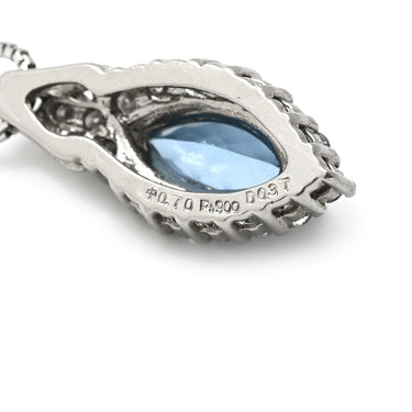 ノンブランド NON BRAND アクアマリン 0.70ct ダイヤ ペンダント プラチナシルバーXホワイトゴールド Pt900 アクアマリン ダイヤモンド K14WG(チェーン) ネックレス ブルー 青 マーキスカット