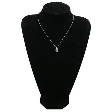 ノンブランド NON BRAND アクアマリン 0.70ct ダイヤ ペンダント プラチナシルバーXホワイトゴールド Pt900 アクアマリン ダイヤモンド K14WG(チェーン) ネックレス ブルー 青 マーキスカット