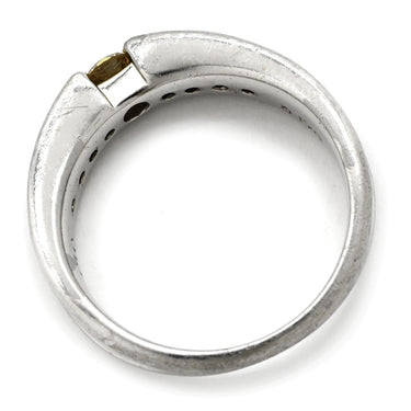 ノンブランド NON BRAND イエローダイヤ 0.176ct イエロー×プラチナシルバー Pt900 ダイヤモンド リング 指輪 Pt900 プラチナ セミエタニティ メレ ラインストーン 11号