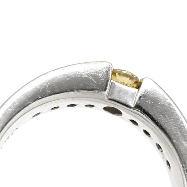 ノンブランド NON BRAND イエローダイヤ 0.176ct イエロー×プラチナシルバー Pt900 ダイヤモンド リング 指輪 Pt900 プラチナ セミエタニティ メレ ラインストーン 11号
