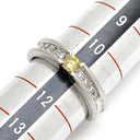 ノンブランド NON BRAND イエローダイヤ 0.176ct イエロー×プラチナシルバー Pt900 ダイヤモンド リング 指輪 Pt900 プラチナ セミエタニティ メレ ラインストーン 11号