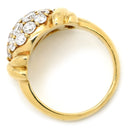 ノンブランド NON BRAND ドーム型ダイヤリング イエローゴールド K18YG ダイヤモンド リング 指輪 K18 Au750 YG 1.50ct パヴェ ダイヤ ドームリング ひねり アーム 11号