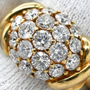 ノンブランド NON BRAND ドーム型ダイヤリング イエローゴールド K18YG ダイヤモンド リング 指輪 K18 Au750 YG 1.50ct パヴェ ダイヤ ドームリング ひねり アーム 11号