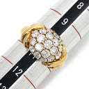 ノンブランド NON BRAND ドーム型ダイヤリング イエローゴールド K18YG ダイヤモンド リング 指輪 K18 Au750 YG 1.50ct パヴェ ダイヤ ドームリング ひねり アーム 11号