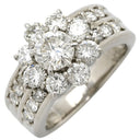ノンブランド NON BRAND ダイヤモンド 1.34ct 0.67ct プラチナシルバー Pt900 ダイヤモンド リング 指輪 ブリリアントカット フラワー 花モチーフ プラチナ 10号