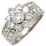ノンブランド NON BRAND ダイヤモンド 1.34ct 0.67ct プラチナシルバー Pt900 ダイヤモンド リング 指輪 ブリリアントカット フラワー 花モチーフ プラチナ 10号