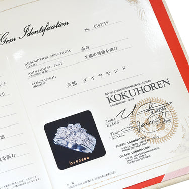 ノンブランド NON BRAND ダイヤモンド 1.34ct 0.67ct プラチナシルバー Pt900 ダイヤモンド リング 指輪 ブリリアントカット フラワー 花モチーフ プラチナ 10号