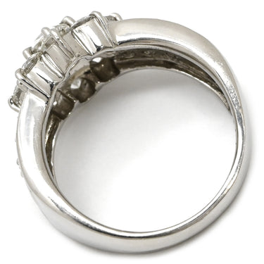 ノンブランド NON BRAND ダイヤモンド 1.34ct 0.67ct プラチナシルバー Pt900 ダイヤモンド リング 指輪 ブリリアントカット フラワー 花モチーフ プラチナ 10号