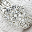 ノンブランド NON BRAND ダイヤモンド 1.34ct 0.67ct プラチナシルバー Pt900 ダイヤモンド リング 指輪 ブリリアントカット フラワー 花モチーフ プラチナ 10号