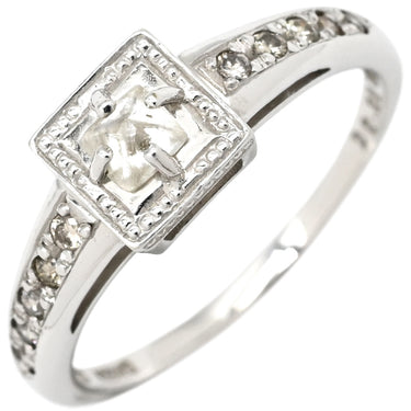 ノンブランド NON BRAND ダイヤモンド 0.25ct ホワイトゴールド K18WG ダイヤモンド リング 指輪 ホワイトゴールド スクエア 一文字 ピラミッド型 プリンセスカット 10号