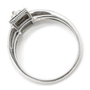 ノンブランド NON BRAND ダイヤモンド 0.25ct ホワイトゴールド K18WG ダイヤモンド リング 指輪 ホワイトゴールド スクエア 一文字 ピラミッド型 プリンセスカット 10号
