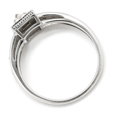 ノンブランド NON BRAND ダイヤモンド 0.25ct ホワイトゴールド K18WG ダイヤモンド リング 指輪 ホワイトゴールド スクエア 一文字 ピラミッド型 プリンセスカット 10号