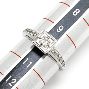 ノンブランド NON BRAND ダイヤモンド 0.25ct ホワイトゴールド K18WG ダイヤモンド リング 指輪 ホワイトゴールド スクエア 一文字 ピラミッド型 プリンセスカット 10号