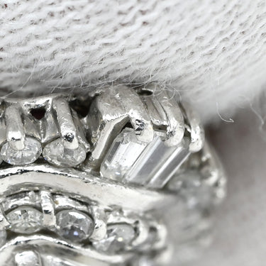 ノンブランド NON BRAND ルビー 1.223ct ダイヤ レッド×プラチナシルバー Pt900 ルビー ダイヤモンド リング 指輪 赤 1P 1石 1粒 プラチナ Pt900 メレダイヤ パヴェ バケットカット オーバル 楕円 12号