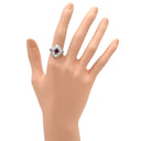 ノンブランド NON BRAND ルビー 1.223ct ダイヤ レッド×プラチナシルバー Pt900 ルビー ダイヤモンド リング 指輪 赤 1P 1石 1粒 プラチナ Pt900 メレダイヤ パヴェ バケットカット オーバル 楕円 12号