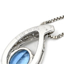 ノンブランド NON BRAND アクアマリン ダイヤ ペンダント ホワイトゴールド K18WG アクアマリン ダイヤモンド ネックレス Au750 18K 18金 ブルー 0.85ct オーバルミックスカット