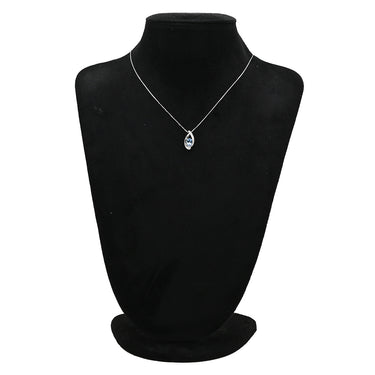 ノンブランド NON BRAND アクアマリン ダイヤ ペンダント ホワイトゴールド K18WG アクアマリン ダイヤモンド ネックレス Au750 18K 18金 ブルー 0.85ct オーバルミックスカット