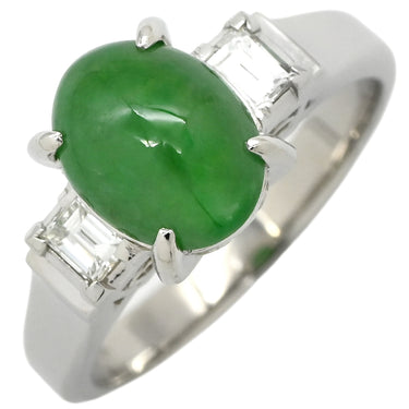 ノンブランド NON BRAND ヒスイ ダイヤモンド プラチナシルバー Pt900 ヒスイ ダイヤモンド リング 指輪 緑 グリーン 翡翠 ひすい ジェダイト 2.22ct プラチナ900 12.5号