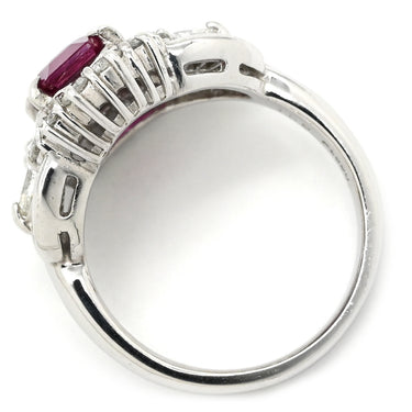 ノンブランド NON BRAND ルビー ダイヤリング プラチナシルバー Pt900 ルビー ダイヤモンド リング 指輪 レッド 赤 1石 ダイヤモンド 1.59ct プラチナム PT 長方形 10号