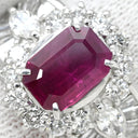 ノンブランド NON BRAND ルビー ダイヤリング プラチナシルバー Pt900 ルビー ダイヤモンド リング 指輪 レッド 赤 1石 ダイヤモンド 1.59ct プラチナム PT 長方形 10号