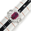 ノンブランド NON BRAND ルビー ダイヤリング プラチナシルバー Pt900 ルビー ダイヤモンド リング 指輪 レッド 赤 1石 ダイヤモンド 1.59ct プラチナム PT 長方形 10号