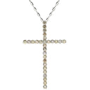 ノンブランド NON BRAND ダイヤ 2.00ct クロス ペンダント ホワイトゴールド K18WG ダイヤモンド ネックレス 十字架 ブリリアントカット 18K 750 WG 18金 ブラウンダイヤ