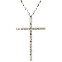 ノンブランド NON BRAND ダイヤ 2.00ct クロス ペンダント ホワイトゴールド K18WG ダイヤモンド ネックレス 十字架 ブリリアントカット 18K 750 WG 18金 ブラウンダイヤ