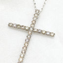 ノンブランド NON BRAND ダイヤ 2.00ct クロス ペンダント ホワイトゴールド K18WG ダイヤモンド ネックレス 十字架 ブリリアントカット 18K 750 WG 18金 ブラウンダイヤ