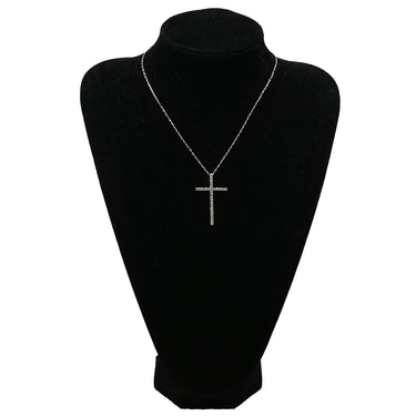 ノンブランド NON BRAND ダイヤ 2.00ct クロス ペンダント ホワイトゴールド K18WG ダイヤモンド ネックレス 十字架 ブリリアントカット 18K 750 WG 18金 ブラウンダイヤ