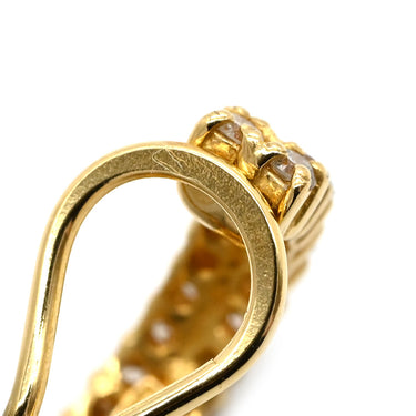 ノンブランド NON BRAND 2連ダイヤモンド フープイヤリング イエローゴールド K18YG ダイヤモンド イヤリング Au750 18K 18金 パヴェ 両耳用