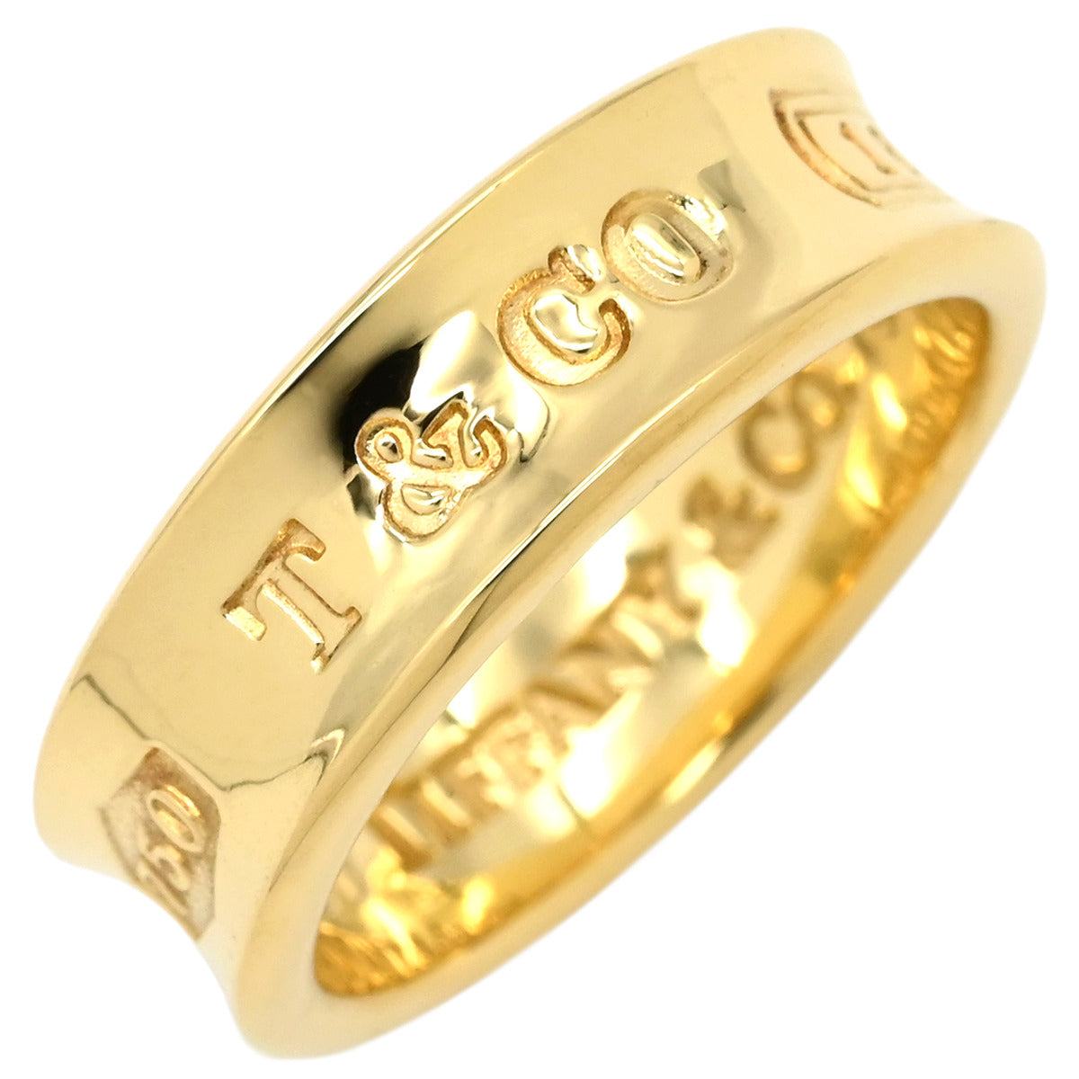 &*様 正規品 18金 Tiffany & Co. ゴールドリング ティファニー Tiffany & Co ナロー イエローゴールド リング 指輪 T&Co