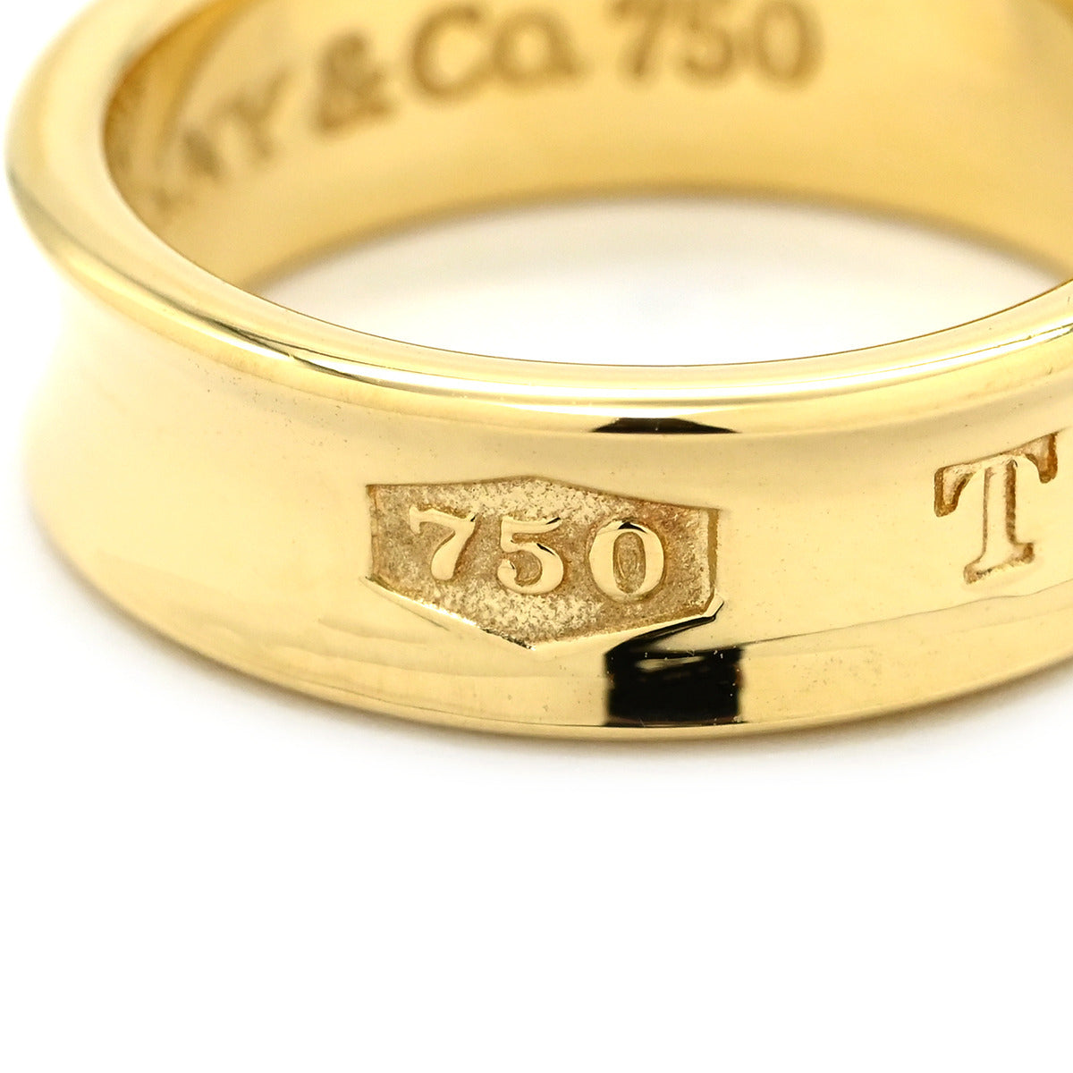 ティファニー Tiffany & Co ナロー イエローゴールド リング 指輪 T&Co