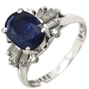 ノンブランド NON BRAND ブルーサファイア 2.26ct ダイヤ 0.64ct ブルー✕プラチナシルバー Pt900 サファイア ダイヤモンド リング 指輪 青 Pt900 プラチナ オーバルミックスカット ヘイローデザイン 14号