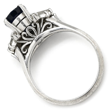 ノンブランド NON BRAND ブルーサファイア 2.26ct ダイヤ 0.64ct ブルー✕プラチナシルバー Pt900 サファイア ダイヤモンド リング 指輪 青 Pt900 プラチナ オーバルミックスカット ヘイローデザイン 14号