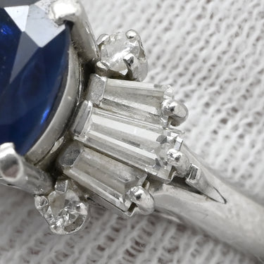 ノンブランド NON BRAND ブルーサファイア 2.26ct ダイヤ 0.64ct ブルー✕プラチナシルバー Pt900 サファイア ダイヤモンド リング 指輪 青 Pt900 プラチナ オーバルミックスカット ヘイローデザイン 14号