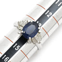 ノンブランド NON BRAND ブルーサファイア 2.26ct ダイヤ 0.64ct ブルー✕プラチナシルバー Pt900 サファイア ダイヤモンド リング 指輪 青 Pt900 プラチナ オーバルミックスカット ヘイローデザイン 14号