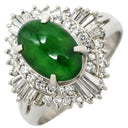 ノンブランド NON BRAND ヒスイ 1.51ct ダイヤモンド プラチナシルバー Pt900 ヒスイ ダイヤモンド リング 指輪 緑 グリーン 翡翠 ひすい ジェダイト プラチナ900 13.5号