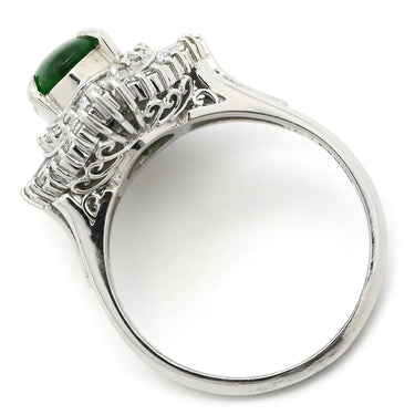 ノンブランド NON BRAND ヒスイ 1.51ct ダイヤモンド プラチナシルバー Pt900 ヒスイ ダイヤモンド リング 指輪 緑 グリーン 翡翠 ひすい ジェダイト プラチナ900 13.5号