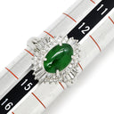 ノンブランド NON BRAND ヒスイ 1.51ct ダイヤモンド プラチナシルバー Pt900 ヒスイ ダイヤモンド リング 指輪 緑 グリーン 翡翠 ひすい ジェダイト プラチナ900 13.5号