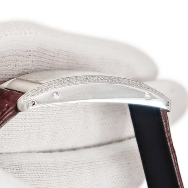 腕時計 カルティエ Cartier タンクアメリカン クロノリフレックス LM クオーツ メンズ K18WG無垢 純正ダイヤ 青針 デイト