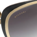 ブルガリ BVLGARI キャットアイ 57□17 6092-B ブラック×ゴールド プラスチック メタル ラインストーン サングラス ゴールド金具 黒 フラワーモチーフ