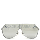 ドルチェ＆ガッバーナ DOLCE&GABBANA ロゴ サングラス DG2221 シルバー×ブルー メタル サングラス シルバー金具 ティアドロップ
