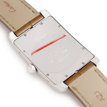 腕時計 カルティエ Cartier タンクアメリカン LM WB701351 自動巻き メンズ K18WG無垢 純正ダイヤ ギョウシェ 青針