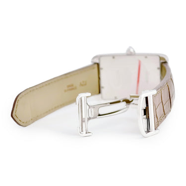 腕時計 カルティエ Cartier タンクアメリカン LM WB701351 自動巻き メンズ K18WG無垢 純正ダイヤ ギョウシェ 青針