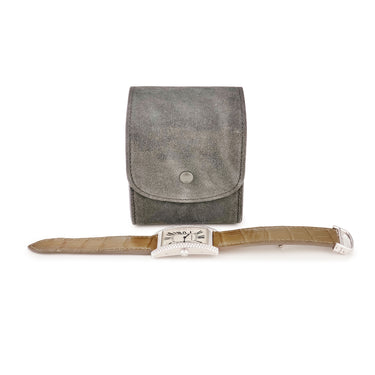 腕時計 カルティエ Cartier タンクアメリカン LM WB701351 自動巻き メンズ K18WG無垢 純正ダイヤ ギョウシェ 青針