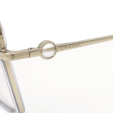 シャネル CHANEL バタフライシェイプ 54□20 2222-S クリア×ゴールド プラスチック メガネ シャンパンゴールド金具 ブルーライトカット 伊達メガネ ココマーク